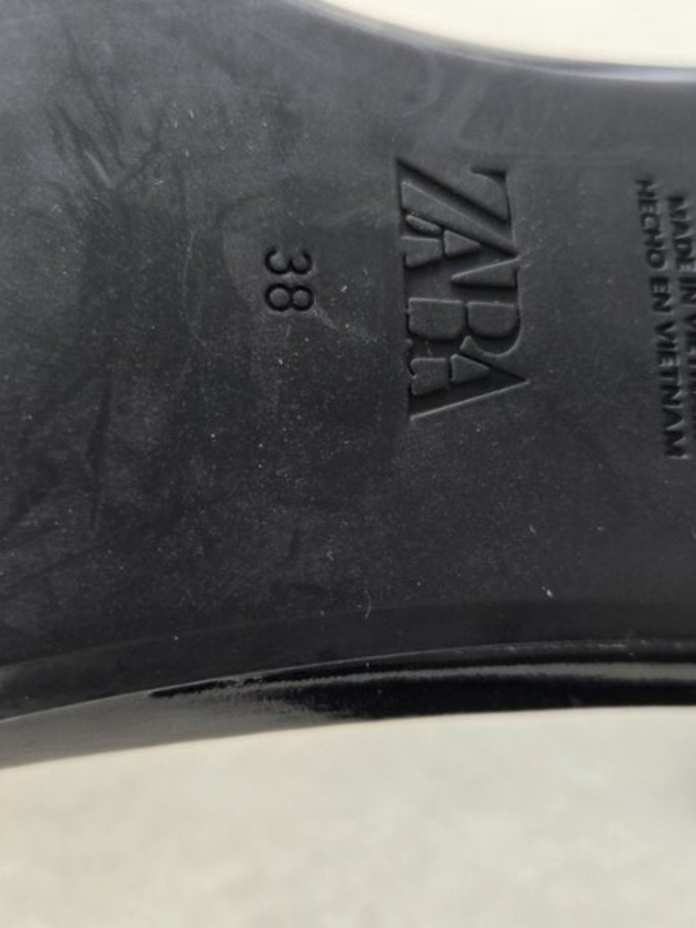 Zara Black Patent Chain-Strap Heeled Sandals — Sz 38 (US 7.5/8) - Picture 10 of 15